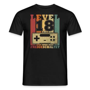Level 18 Unlocked - Men's T-Shirt - black - Front - AI Model Male 178 light (178cm)
