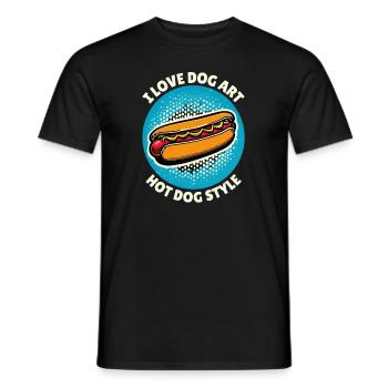 Hot Dog I Love Dog Art Pop-Art - T-shirt homme - noir - Devant - AI Model Male 178 light (178cm)