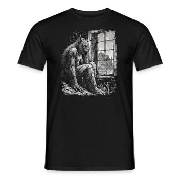 Dog Wolf Werewolf Cerberus Hellhound myth - Men's T-Shirt - black - Front - AI Model Male 178 light (178cm)