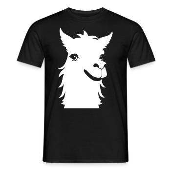 Drôle de lama Silhouette Cheeky Fun Lamas - T-shirt homme - noir - Devant - AI Model Male 178 light (178cm)