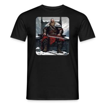 Fier guerrier viking germanique avec épée - T-shirt homme - noir - Devant - AI Model Male 178 light (178cm)