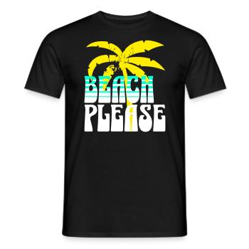 Beach Please - Men's T-Shirt - black - Front - AI Model Male 178 light (178cm)