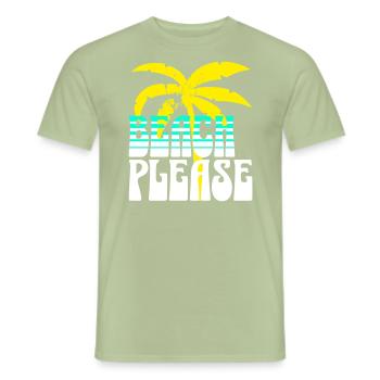 Beach Please - Men's T-Shirt - sage - Front - AI Model Male 178 light (178cm)