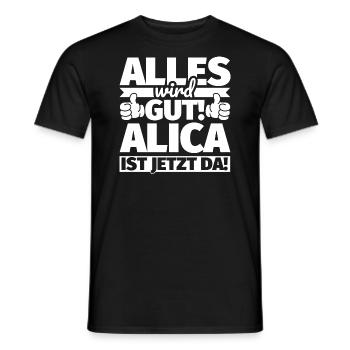 Alica Vorname Geschenk lustiger Spruch - Männer T-Shirt - Schwarz - Vorne - AI Model Male 178 light (178cm)