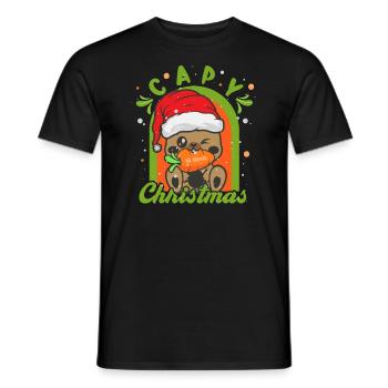 Capybara sapin de Noël père Noël - T-shirt homme - noir - Devant - AI Model Male 178 light (178cm)