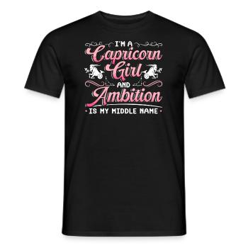 Horoscope du signe de naissance de l’astrologie du Capricorne - T-shirt homme - noir - Devant - AI Model Male 178 light (178cm)