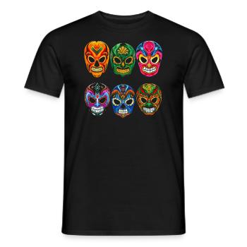 Lucha Libre Wrestler Mexican Wrestling Luchador - Männer T-Shirt - Schwarz - Vorne - AI Model Male 178 light (178cm)