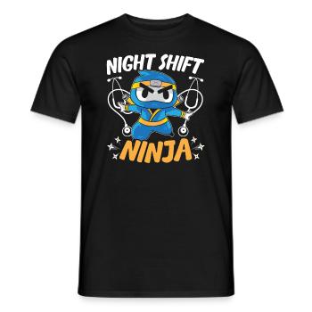 Employé De Nuit Employé Médecin De Nuit De Quart Ninja - T-shirt homme - noir - Devant - AI Model Male 178 light (178cm)