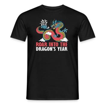 Année du Dragon, Nouvel An chinois 2024 - T-shirt homme - noir - Devant - AI Model Male 178 light (178cm)