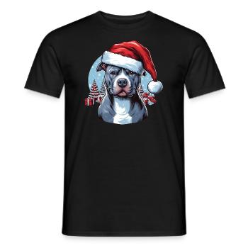 Pitbull Xmas Gifts - Men's T-Shirt - black - Front - AI Model Male 178 light (178cm)