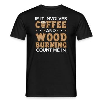 Wood-burning pyrography master carpenter - Men's T-Shirt - black - Front - AI Model Male 178 light (178cm)