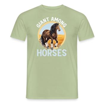 Cold Blooded Horse Horse Lovers Riding - Men's T-Shirt - sage - Front - AI Model Male 178 light (178cm)