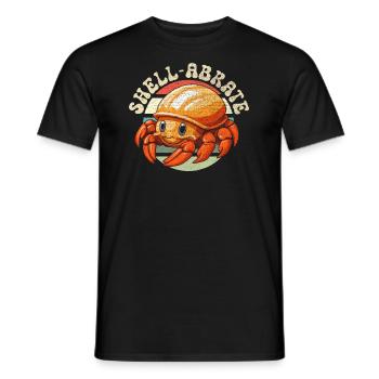 Cute Hermit Crab Crab Crustaceans - Men's T-Shirt - black - Front - AI Model Male 178 light (178cm)