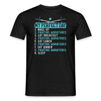 Peinture Miniature Miniaturiste Miniaturiste Chevalier Miniaturiste - T-shirt homme - noir - Devant - AI Model Male 178 light (178cm)