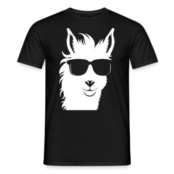 Funny Alpaca Wearing Sunglasses Cool Alpacas - Men's T-Shirt - black - Front - AI Model Male 178 light (178cm)