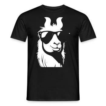 Drôle d’alpaga portant des lunettes de soleil cool alpagas - T-shirt homme - noir - Devant - AI Model Male 178 light (178cm)