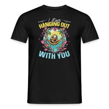 Valentinstag-Geschenk 14. Februar Süsses Faultier - Männer T-Shirt - Schwarz - Vorne - AI Model Male 178 light (178cm)