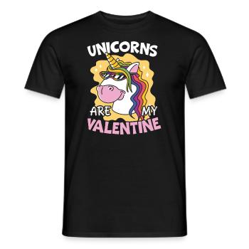 Valentine's Day Gift February 14 Cute Unicorn - Men's T-Shirt - black - Front - AI Model Male 178 light (178cm)