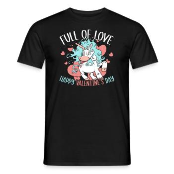 Valentinstag Geschenk 14. Februar süsses Einhorn - Männer T-Shirt - Schwarz - Vorne - AI Model Male 178 light (178cm)