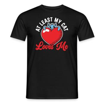 Valentinstag-Geschenk 14. Februar Süsse Katze - Männer T-Shirt - Schwarz - Vorne - AI Model Male 178 light (178cm)