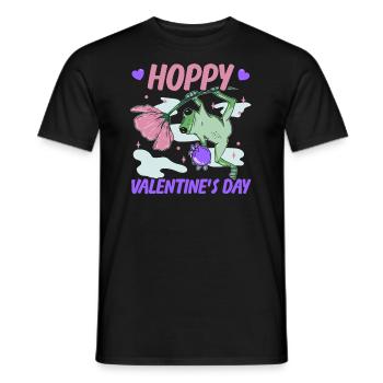 14. Februar Valentinstag-Geschenk Lustiger Frosch - Männer T-Shirt - Schwarz - Vorne - AI Model Male 178 light (178cm)
