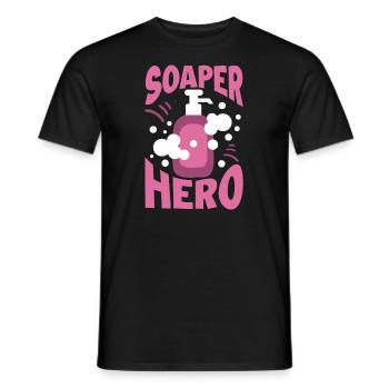 Hausgemachte Seife Haus-Frau Hobby Basteln - Männer T-Shirt - Schwarz - Vorne - AI Model Male 178 light (178cm)