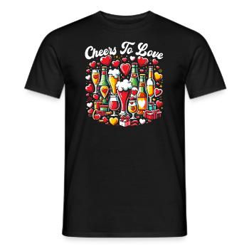 14. Februar Valentinstag Bier-Trinker Alkohol - Männer T-Shirt - Schwarz - Vorne - AI Model Male 178 light (178cm)