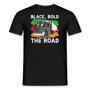 Black History Month Black Pride Truck Driver Trucker - Men's T-Shirt - black - Front - AI Model Male 178 light (178cm)