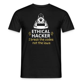 Hacker éthique WI casser les codes - T-shirt homme - noir - Devant - AI Model Male 178 light (178cm)