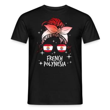 Polynésie française - T-shirt homme - noir - Devant - AI Model Male 178 light (178cm)