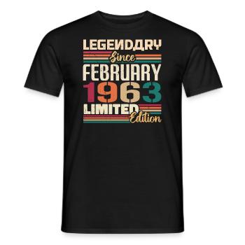 Février 1963 Cadeau d’anniversaire Février 1963 - T-shirt homme - noir - Devant - AI Model Male 178 light (178cm)