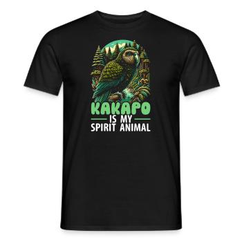Kakapo Lover New Zealand Owl Parrot Bird - Men's T-Shirt - black - Front - AI Model Male 178 light (178cm)