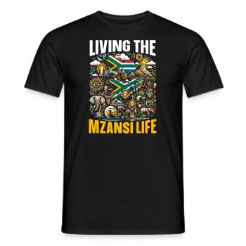 Südafrika Pride Südafrikanische Flagge Mzansi Life - Männer T-Shirt - Schwarz - Vorne - AI Model Male 178 light (178cm)