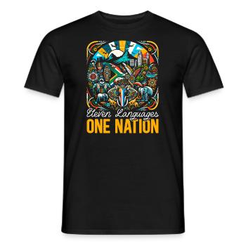 South Africa Pride South African Flag - Men's T-Shirt - black - Front - AI Model Male 178 light (178cm)