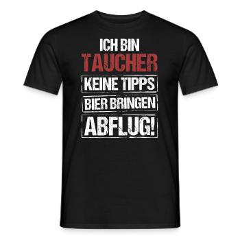 I'm a diver - bring beer and take off - Men's T-Shirt - black - Front - AI Model Male 178 light (178cm)