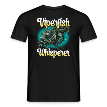 Effrayant, Mer profonde, Vipère, Pêcheur, Biologiste marin - T-shirt homme - noir - Devant - AI Model Male 178 light (178cm)