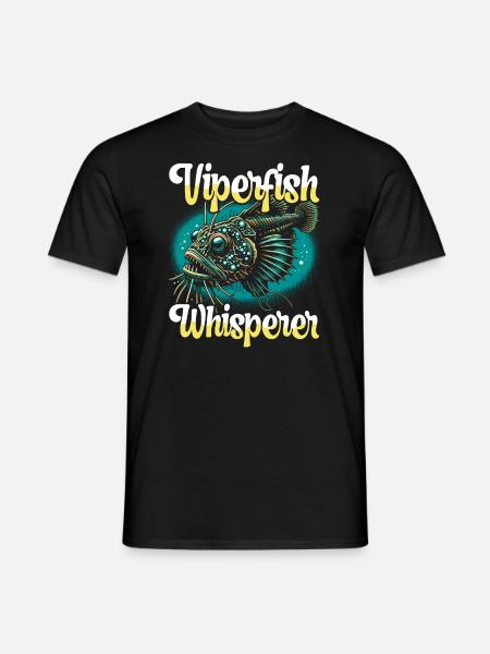 Grusel Tiefsee Viperfisch Angler Meeresbiologe - Mænd T-shirt - sort