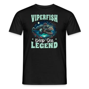 Effrayant, Mer profonde, Vipère, Pêcheur, Biologiste marin - T-shirt homme - noir - Devant - AI Model Male 178 light (178cm)