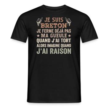 Je Suis Breton - T-shirt homme - noir - Devant - AI Model Male 178 light (178cm)