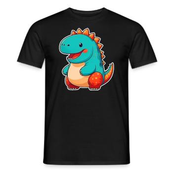 Dinosaure comique mignon - T-shirt homme - noir - Devant - AI Model Male 178 light (178cm)