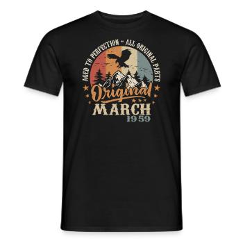 März 1959 Jubiläum 1959 Legenden März 1959 - Männer T-Shirt - Schwarz - Vorne - AI Model Male 178 light (178cm)