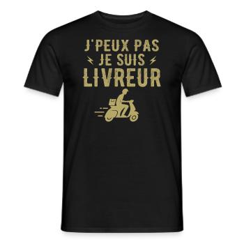 Je Peux Pas Je Suis Livreur - T-shirt homme - noir - Devant - AI Model Male 178 light (178cm)