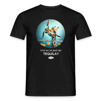 Wo ist jetzt der Tequila Giraffe & Erdmännchen - Männer T-Shirt - Schwarz - Vorne - AI Model Male 178 light (178cm)