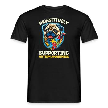 Autismus-Mops Autistischer Hundeliebhaber - Männer T-Shirt - Schwarz - Vorne - AI Model Male 178 light (178cm)