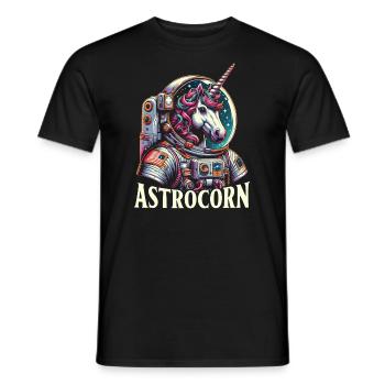 Astrocorn Astronaut Unicorn Mythical Creature - Men's T-Shirt - black - Front - AI Model Male 178 light (178cm)