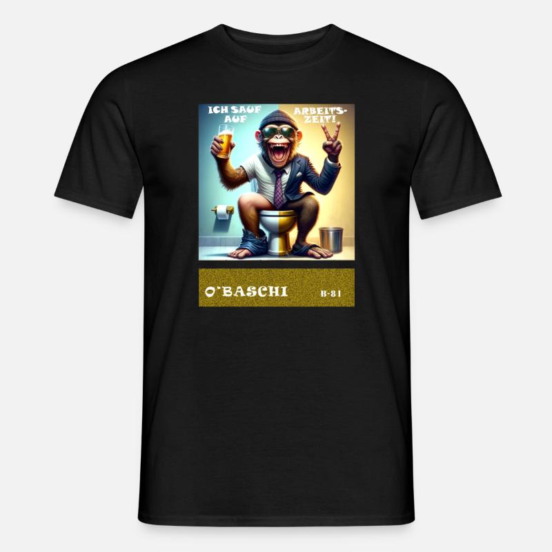 Ich sauf auf Arbeitszeit - Männer T-Shirt - Schwarz