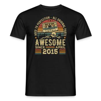 April 2015 Vintage Retro Geburtstagsgeschenk - Männer T-Shirt - Schwarz - Vorne - AI Model Male 178 light (178cm)