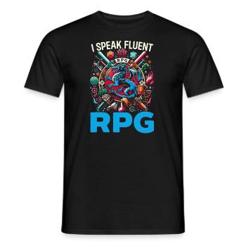 Rpg gamer gaming video game role-playing game - Men's T-Shirt - black - Front - AI Model Male 178 light (178cm)