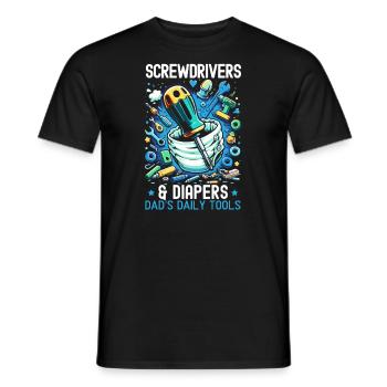 Father's Day, Mechanic, Fatherhood, Best Dad - Men's T-Shirt - black - Front - AI Model Male 178 light (178cm)
