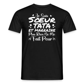 Schwester Tata und Patin Ich bin Schwester Tata - Männer T-Shirt - Schwarz - Vorne - AI Model Male 178 light (178cm)